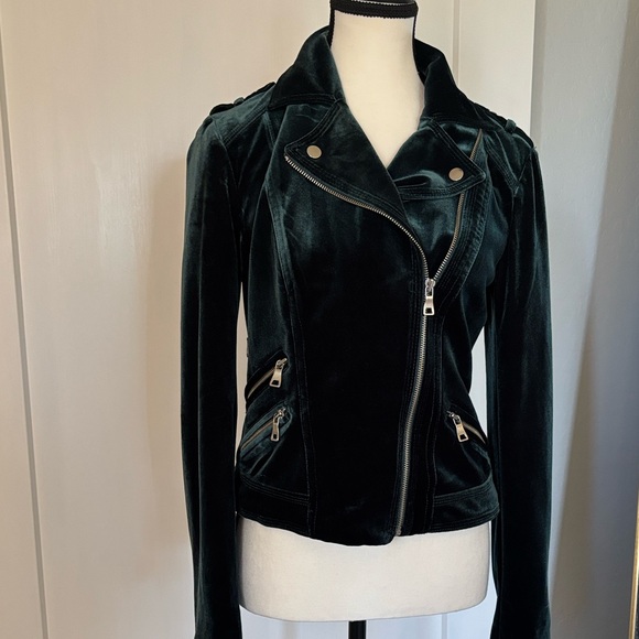 Inc Velvet Green Women's Moto Jacket - Picture 1 of 4